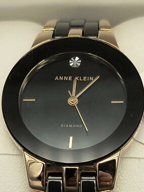 Anne Klein Women's Genuine Diamond Dial Ceramic Bracelet Watch